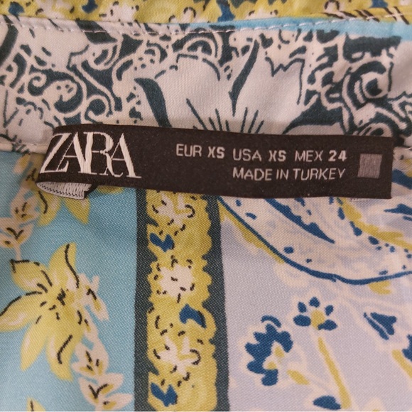 Zara Satin Patchwork Paisley Button Shirt - Picture 9 of 9